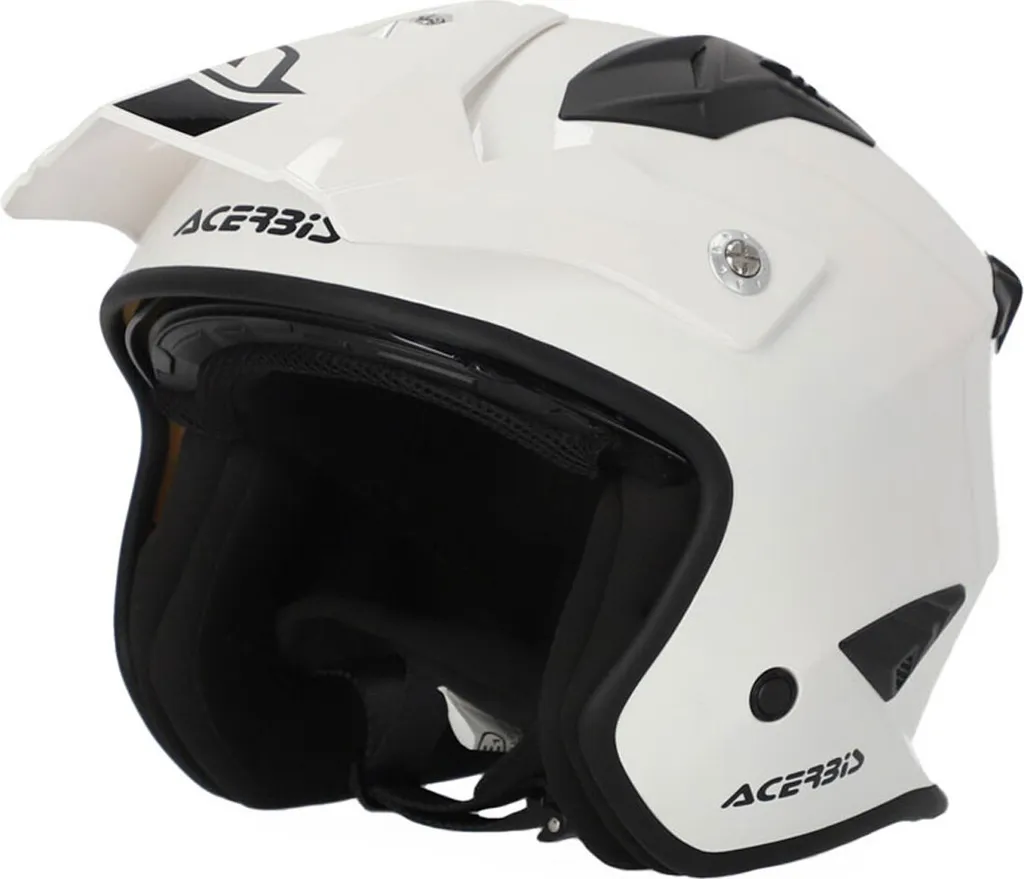 Casque Acerbis Jet Aria 22.06 Blanc XXL avec Large Visière et Aérations