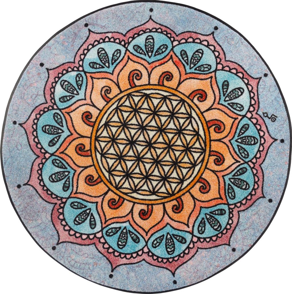 Wash+Dry Wohnteppich rund 115 x 115 cm Harmony Pattern