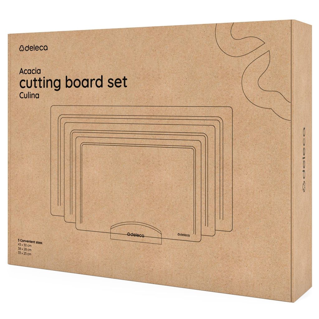 Planche à découper Deleca Set de 3 pièces avec support - Image du produit 