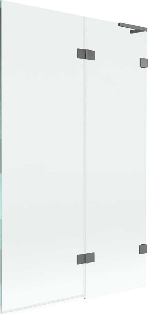 Mexen Lunar L Badewannenfaltwand, 2-teilig rechts 110 x 150 cm, transparent, Gun Metal - 897L-110-100-95-00-P