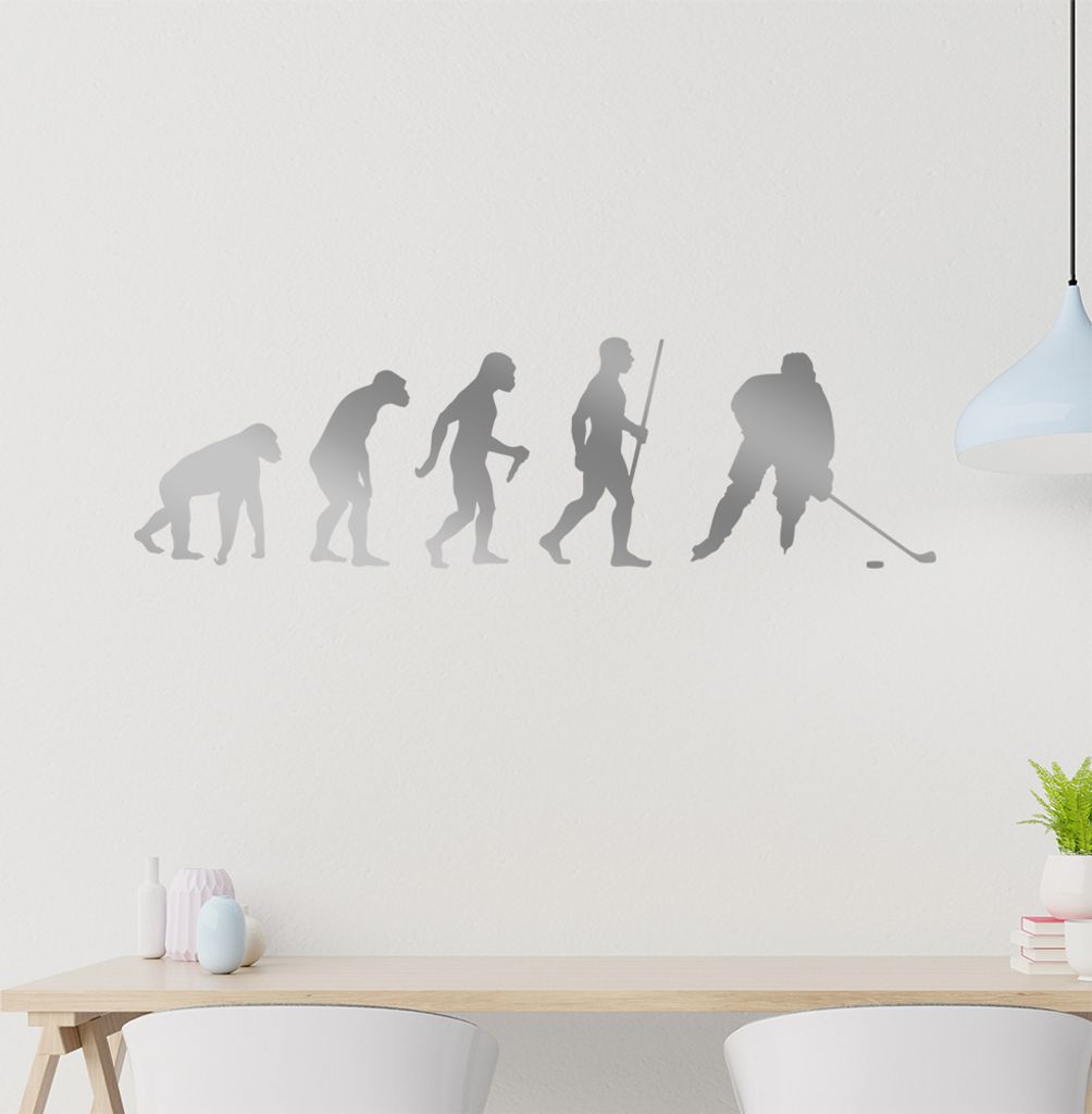 Eishockey Puck Evolution Wandtattoo Wandaufkleber Wall Sticker - Dekoration, Küche, Wohnzimmer, Schlafzimmer, Badezimmer