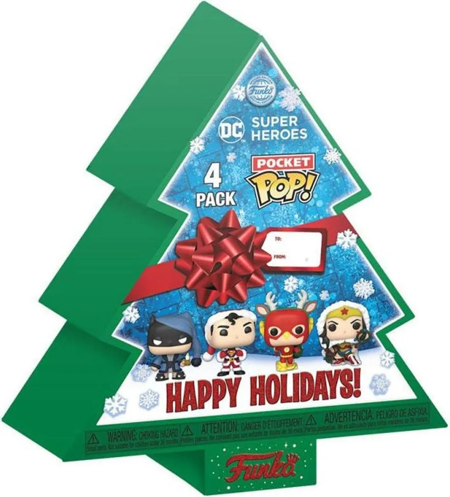Pack exclusif 4 figurines DC Comics Pocket POP pour les fêtes de Noël