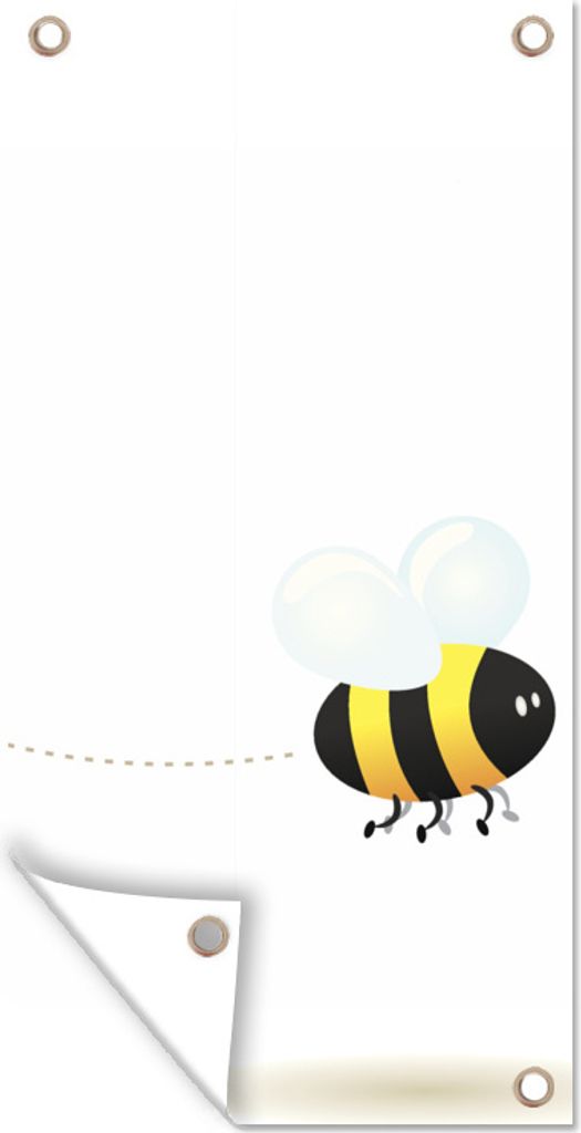MuchoWow 30x60 cm Outdoor-Poster Gartendeko Sichtschutz Garten Poster für den Garten Eine Illustration einer fliegenden Biene