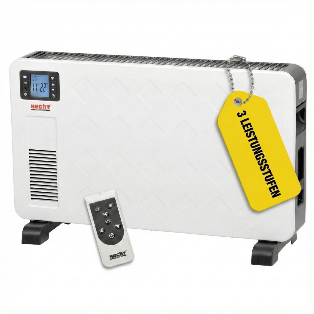 HECHT 3623 Elektroheizung | 3 Leistungsstufen | Stromsparend | Fernbedienung | Thermostat | Timer