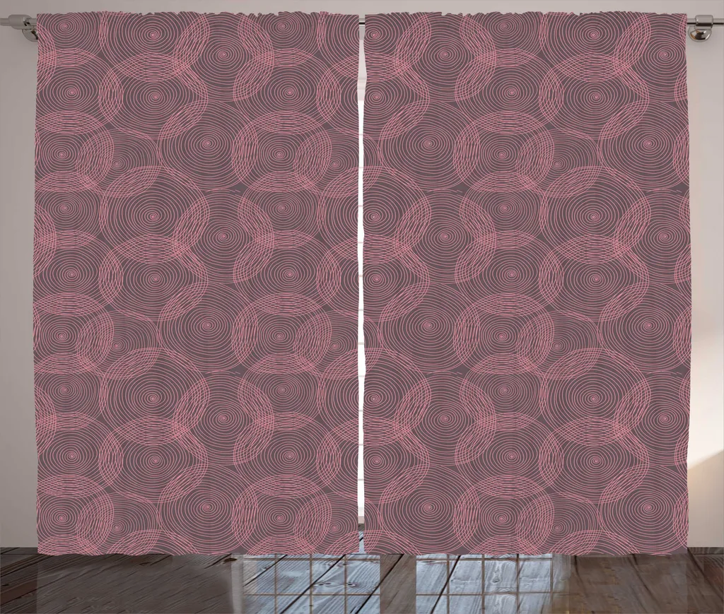 ABAKUHAUS Rideau Universel Abstrait Rose Taupe 280x225 cm à Crochet