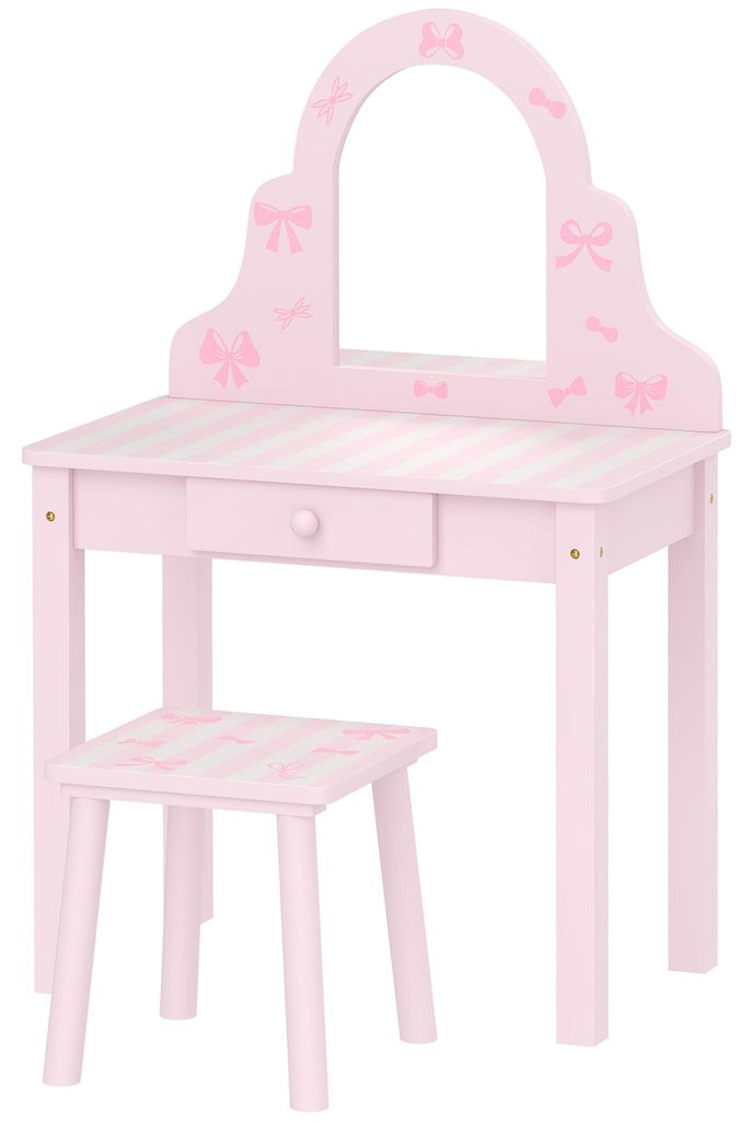 AIYAPLAY Kindermake-up tafel set 2-in-1: een kaptafel en Productafbeelding 
