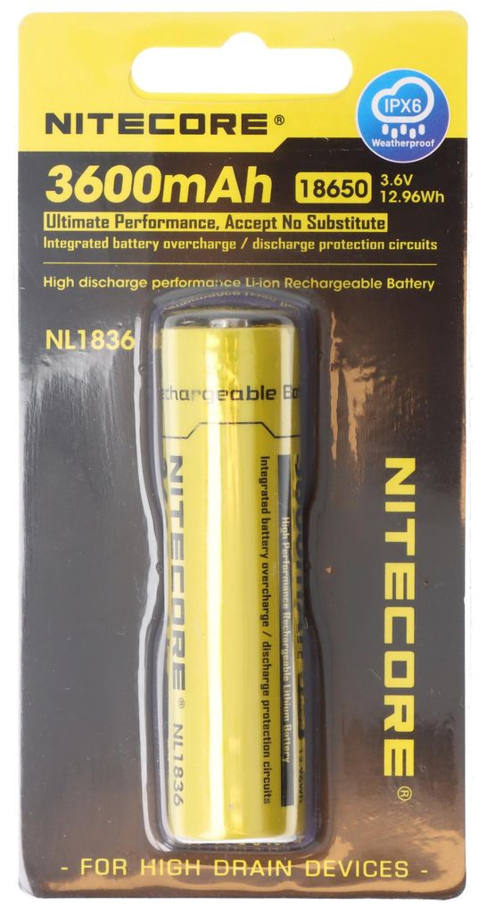 Bateria litowo-jonowa Nitecore typu 18650 3600 mAh, Zdjęcie produktu 