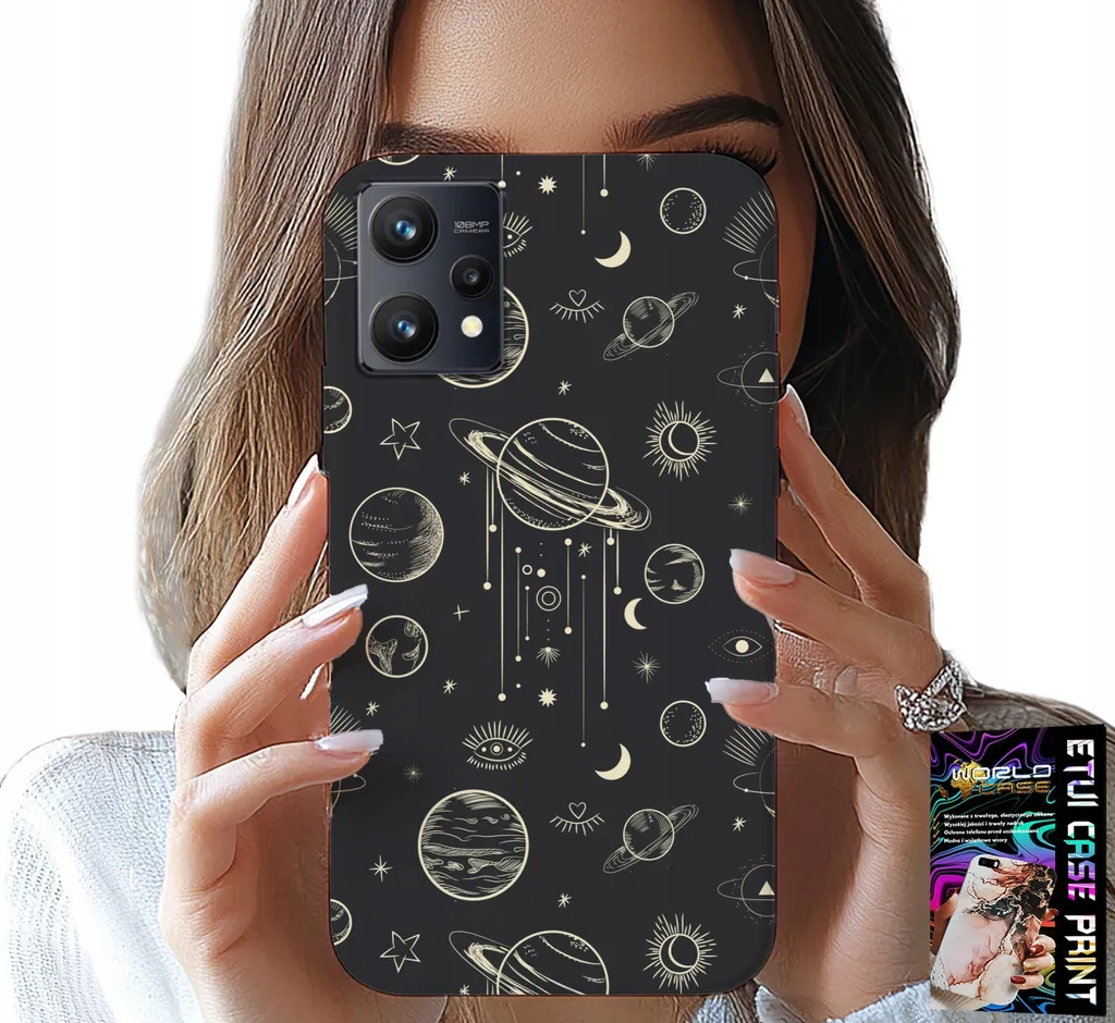 Custodia per Realme 9 5G - Cosmo Pianeti Stelle Luna + Vetro