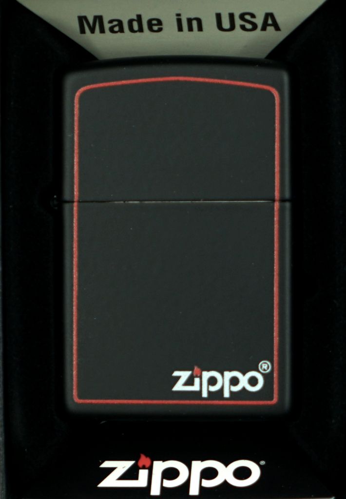 Zippo Benzin-Feuerzeug schwarz matt, rote Border 60001437, Produktbild 