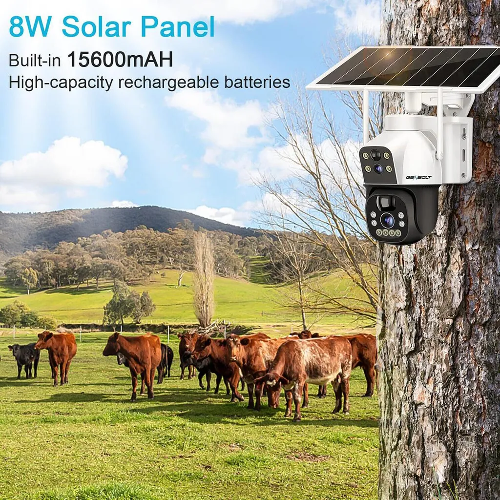 Caméra de surveillance solaire extérieure 4G avec détection mobile