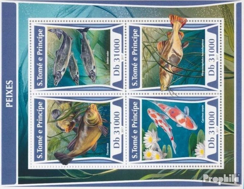 Briefmarken Sao Tome e Principe 2017 Mi 7229-7232 Kleinbogen (kompl. Ausgabe) postfrisch Fische