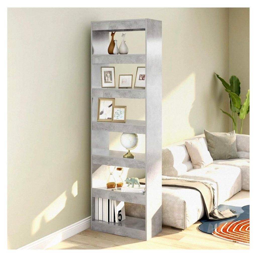 Bücherschrank/Raumteiler Beton Grau 60x30x198 cm