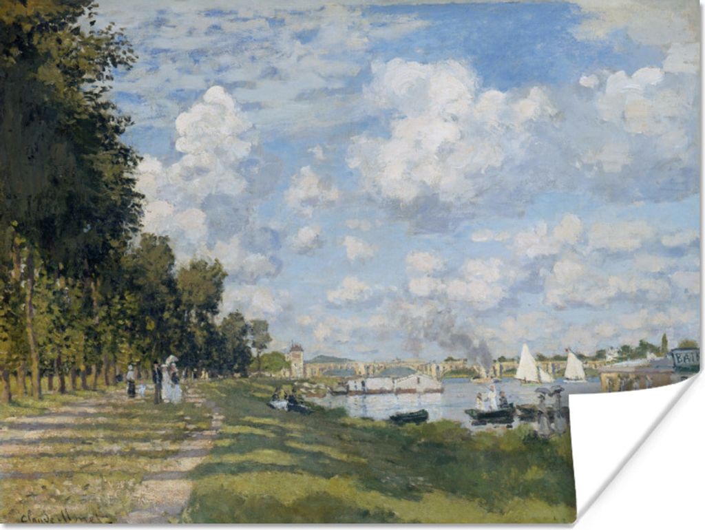 MuchoWow Poster Le Bassin d'Argenteuil - Gemälde von Claude Monet 160x120 cm - Foto Plakat