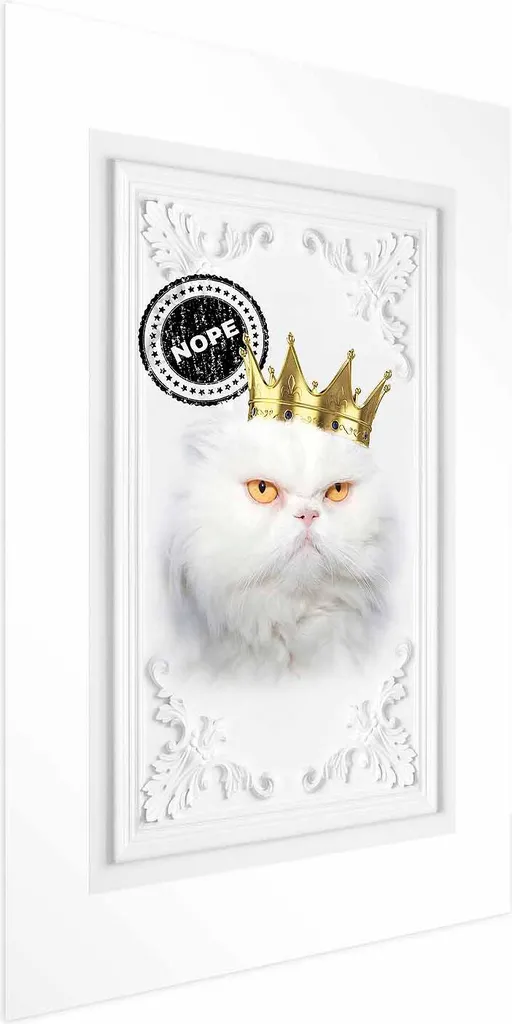 Poster Gatto Re 60x90 cm - Decorazione Parete Moderna Luxury Style