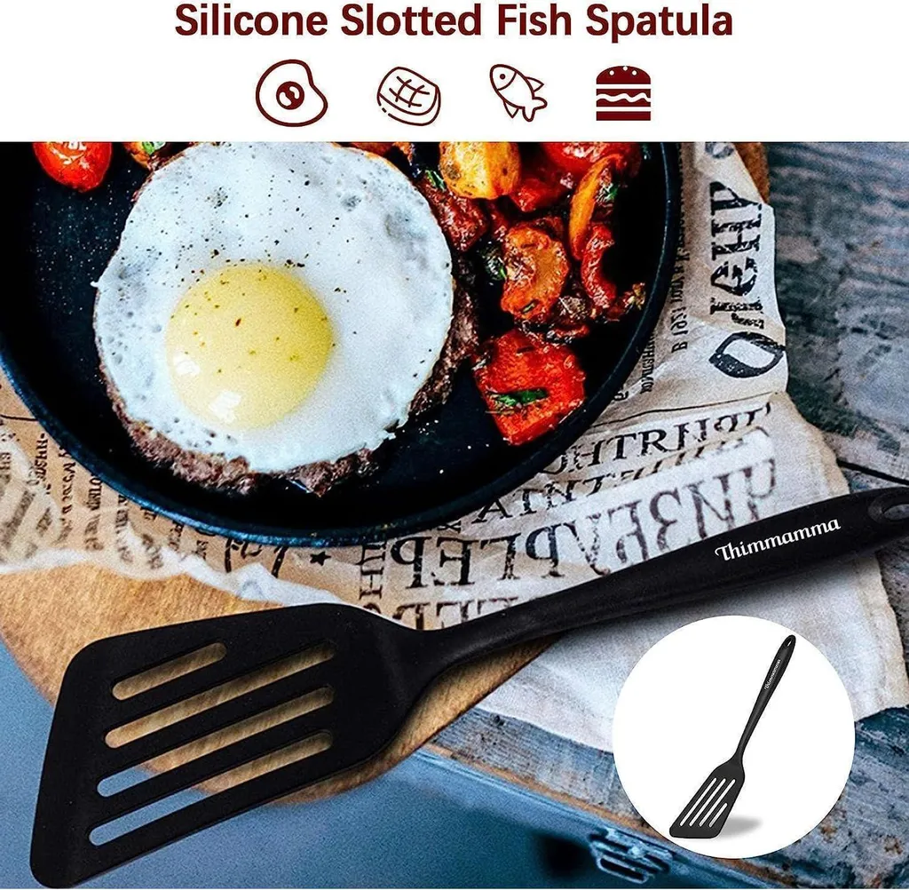 Set di 6 Spatole in Silicone - Utensili Cucina Silicone - Spatola Cucina - Utensili da Cucina - Resistente alla