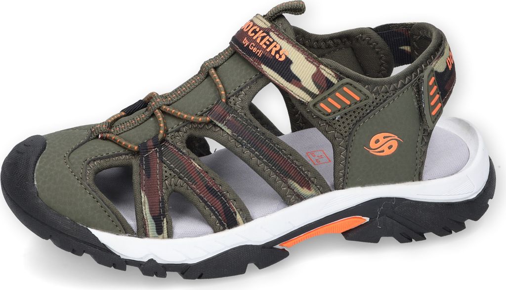 Dockers by Gerli Kinder Outdoor Riemchensandale Camouflage Sandale Trekking, Farbe:Grün (Camouflage), Größe:EUR 31