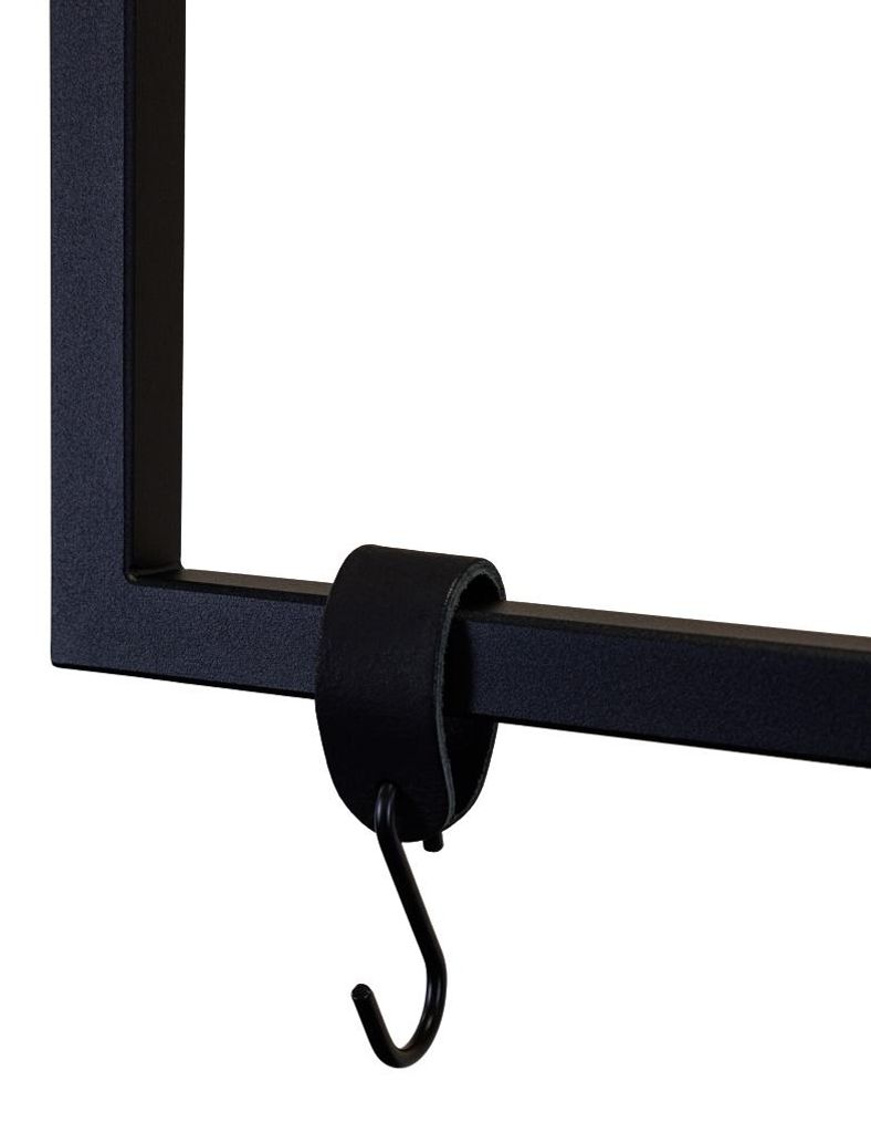 S-Haken aus Metall mit Lederschlaufe im 3er Set | Produktbild 