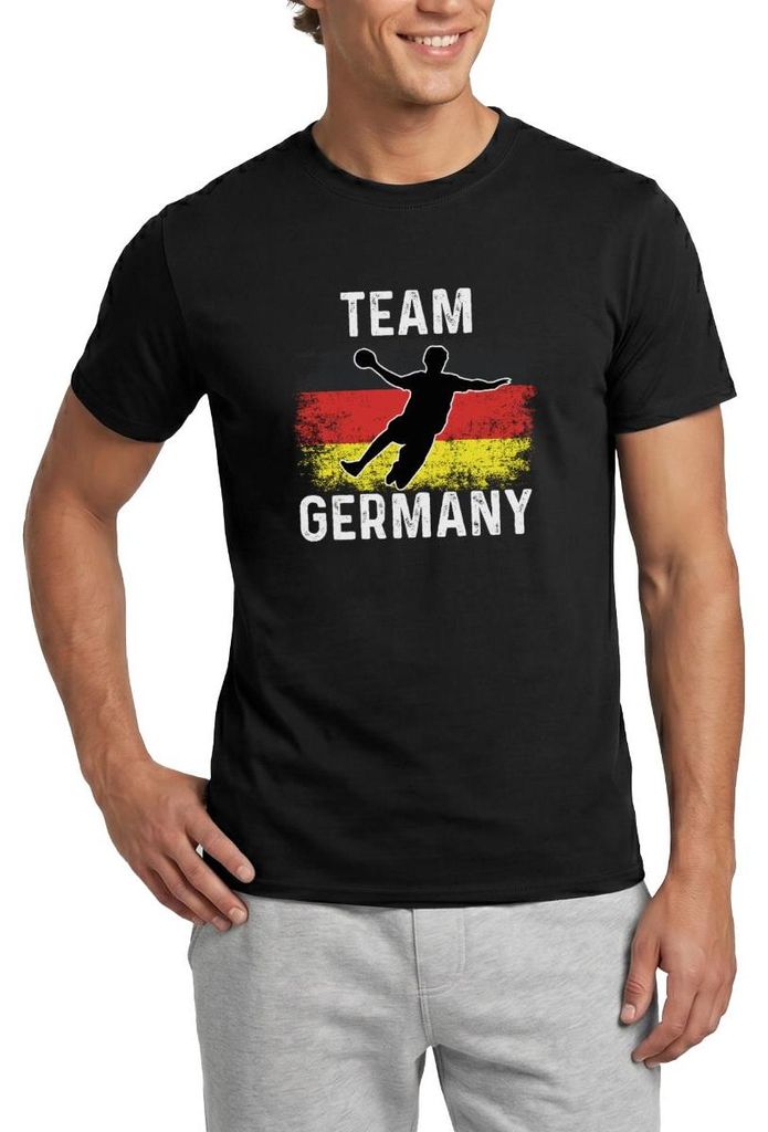 Spreadshirt Team Germany Handball Fan Männer T-Shirt, 4XL, Schwarz
