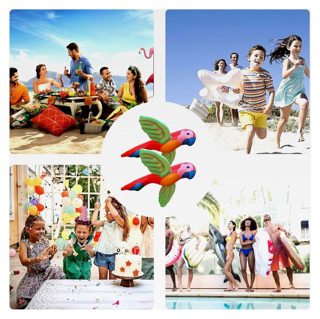 Aufblasbarer Papagei – 73 cm, Buntes PVC-Spielzeug für Partys und Events | Pool-Dekoration und Tropisches Spielzeug