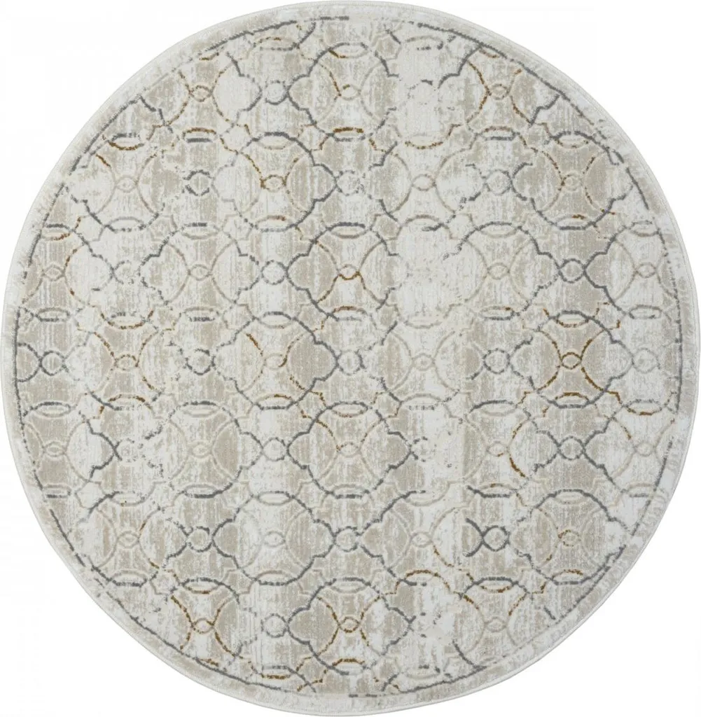 Tapis crème My Floor CA60034 120 cm antidérapant et facile à nettoyer
