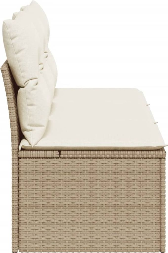 vidaXL Gartensofa mit Kissen 3-Sitzer Beige Poly Rattan Produktbild 5