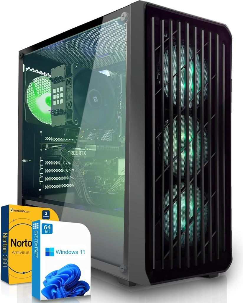 SYSTEMTREFF Gamer PC-System - Ryzen 7 7700 - AMD Radeon RX 9060 XT 8GB - 32GB DDR5 - 1TB NVMe - Windows 11 Pro - Desktop