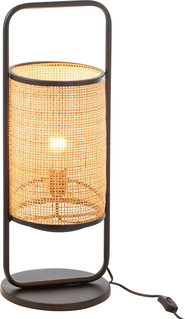 Lampe Elton J-Line : Éclairage Doux en Rotin pour Salon Trop Sombre