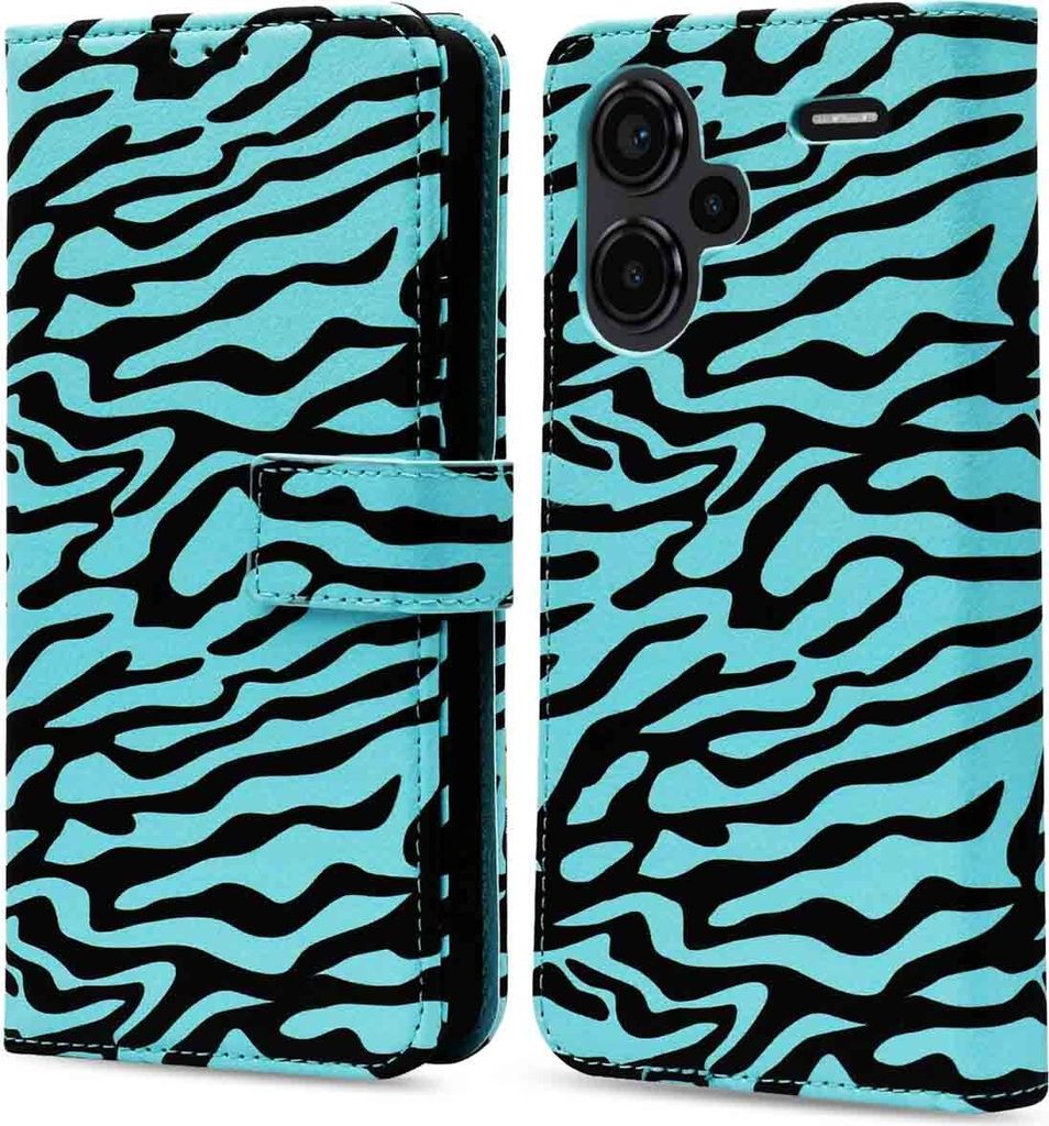 imoshion Design Klapphülle Xiaomi Redmi Note 13 Pro Plus (5G) - Black Blue Stripes