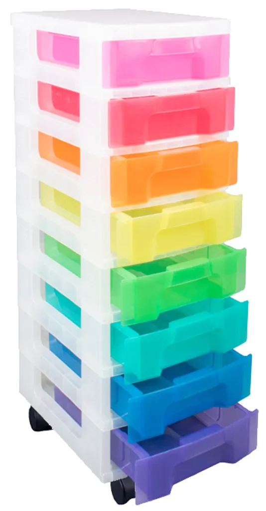 Meuble de rangement 8 tiroirs arc-en-ciel pour bureau et atelier