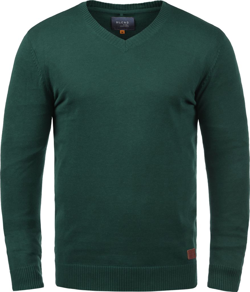 Blend BHLasse Herren Strickpullover Feinstrick Pullover mit V-Ausschnitt Baumwollmischung Regular fit