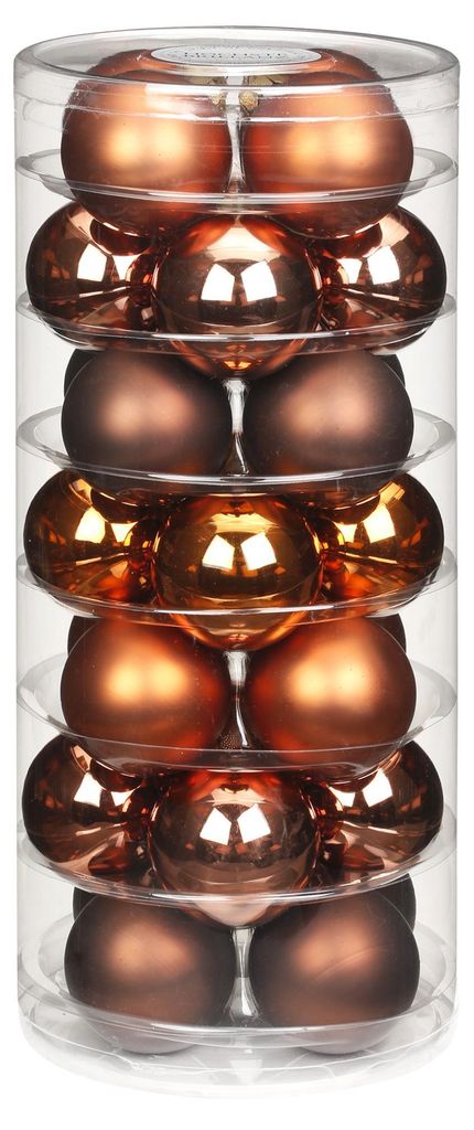 Weihnachtskugeln Glas 4,5cm x 28 Stück - Copper Brown Mix