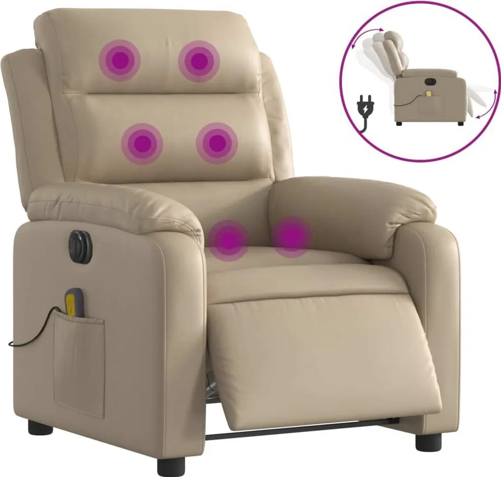 Fauteuil de massage contre le mal de dos électrique similicuir marron chic