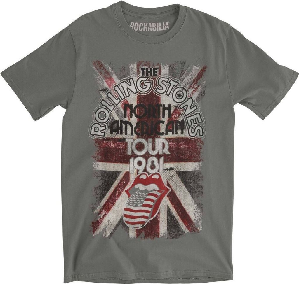 The Rolling Stones - "North American Tour 1981" T-Shirt für Herren/Damen Uni RO1922 (S) (Anthrazit)