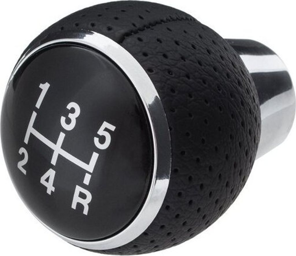 SPORT Lochleder Schaltknauf Knauf in Schwarz / Chrom 5-Gang Produktbild 