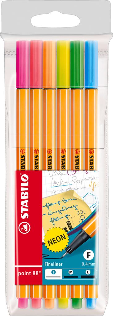 Fineliner - STABILO punta 88 - Confezione da 6 - Colori Immagine del prodotto 