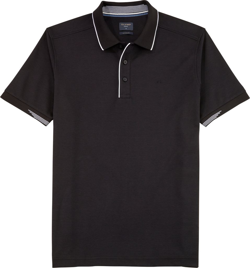 OLYMP Polo Casual, modern fit polo, zwart