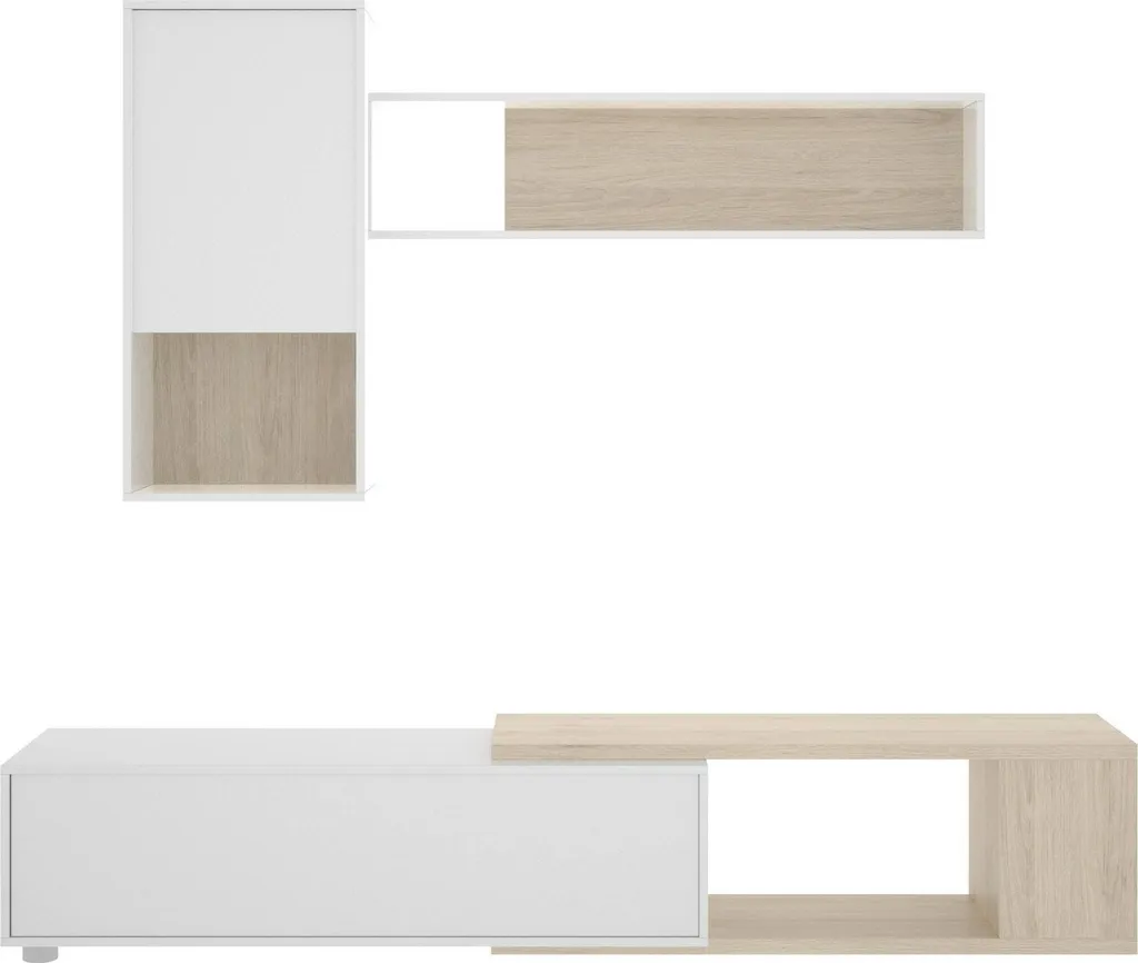 Fortuna Meuble de Salon Blanc Brillant - Ensemble Mural Modulable Chic - 7