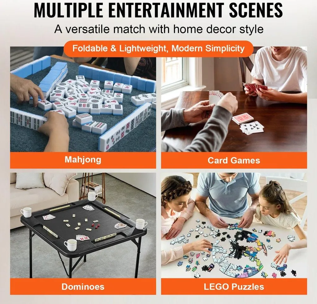 Table de domino portable avec porte-gobelets et jetons - 5
