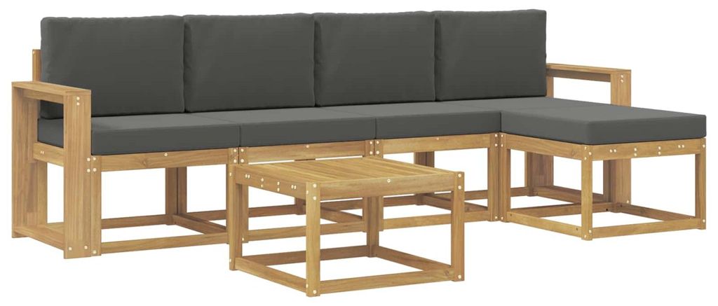 vidaXL Outdoor-Sofagarnitur mit Kissen 6 pcs Weiß und Anthrazit