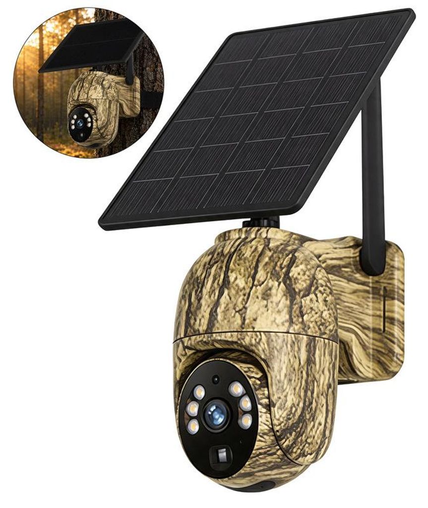2K Solar-Wildkamera mit 4G/WiFi – 240° PTZ, PIR, 7800mAh, IP66 – Für Hof, Garten & Tierbeobachtung – App-Gegensprech