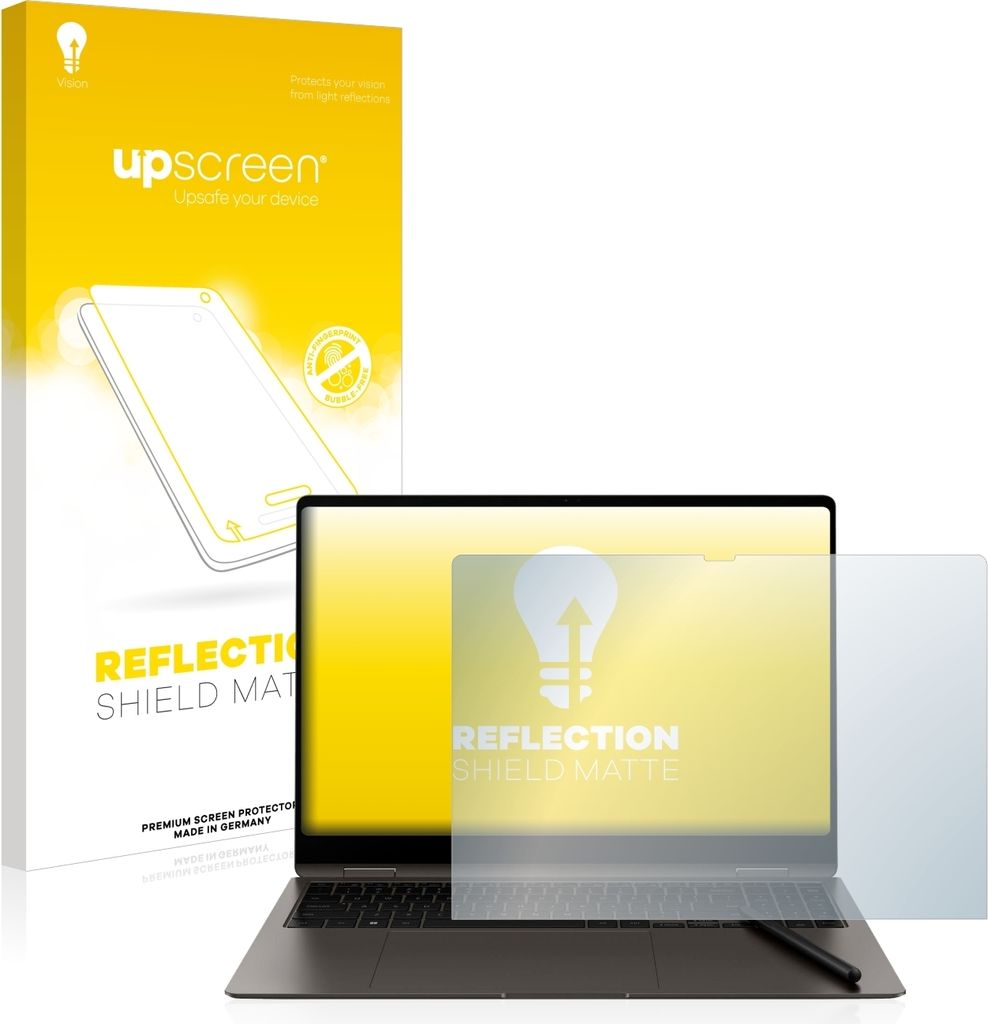 upscreen Schutzfolie für Samsung Galaxy Book3 Pro 360 16" Displayschutz Displayschutzfolie Folie Matt Entspiegelungsfolie