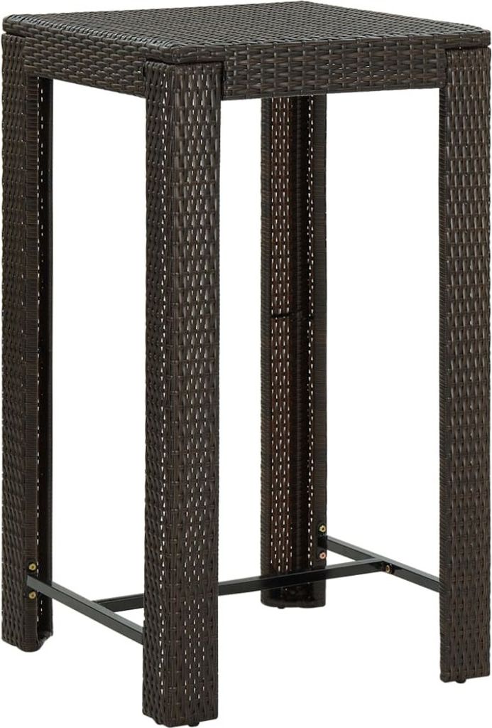 Garten-Bartisch Braun 60,5x60,5x110,5 cm Poly Rattan
