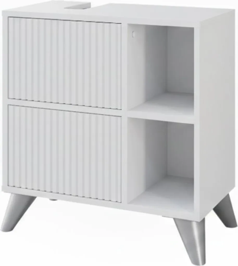 Meuble sous vasque 60x62 cm Vicco Leano blanc pour rangement salle de bain