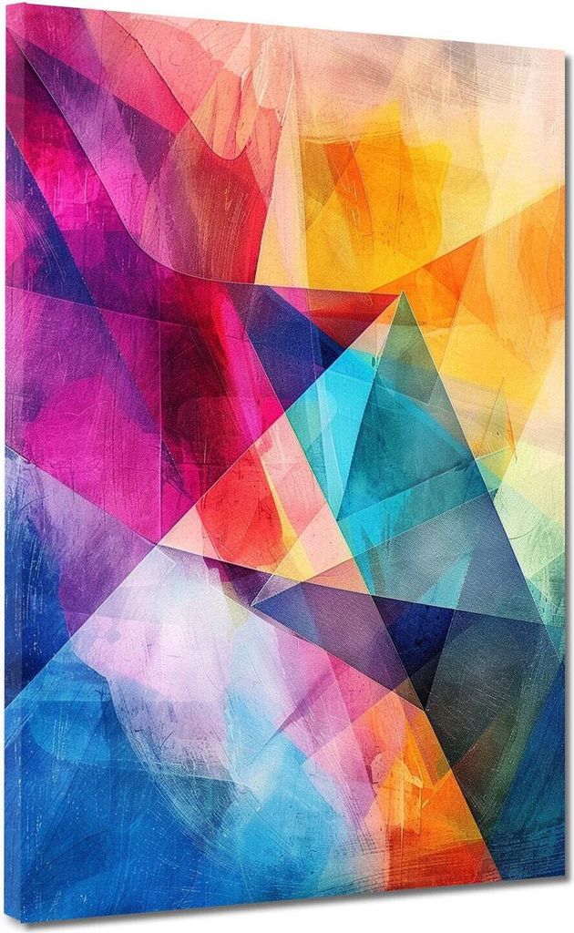 Leinwandbild Wandbild Kunstdruck XXL Wanddeko Dreieck Colour: 120x160x4cm