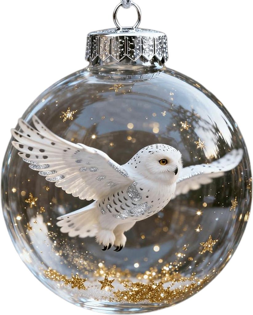 Vogel-Weihnachtskugel aus Kristallglas und transparentem Kunststoff – ein wunderschönes Geschenk für die Weihnachtszeit. Ideal als Weihnachtsba...