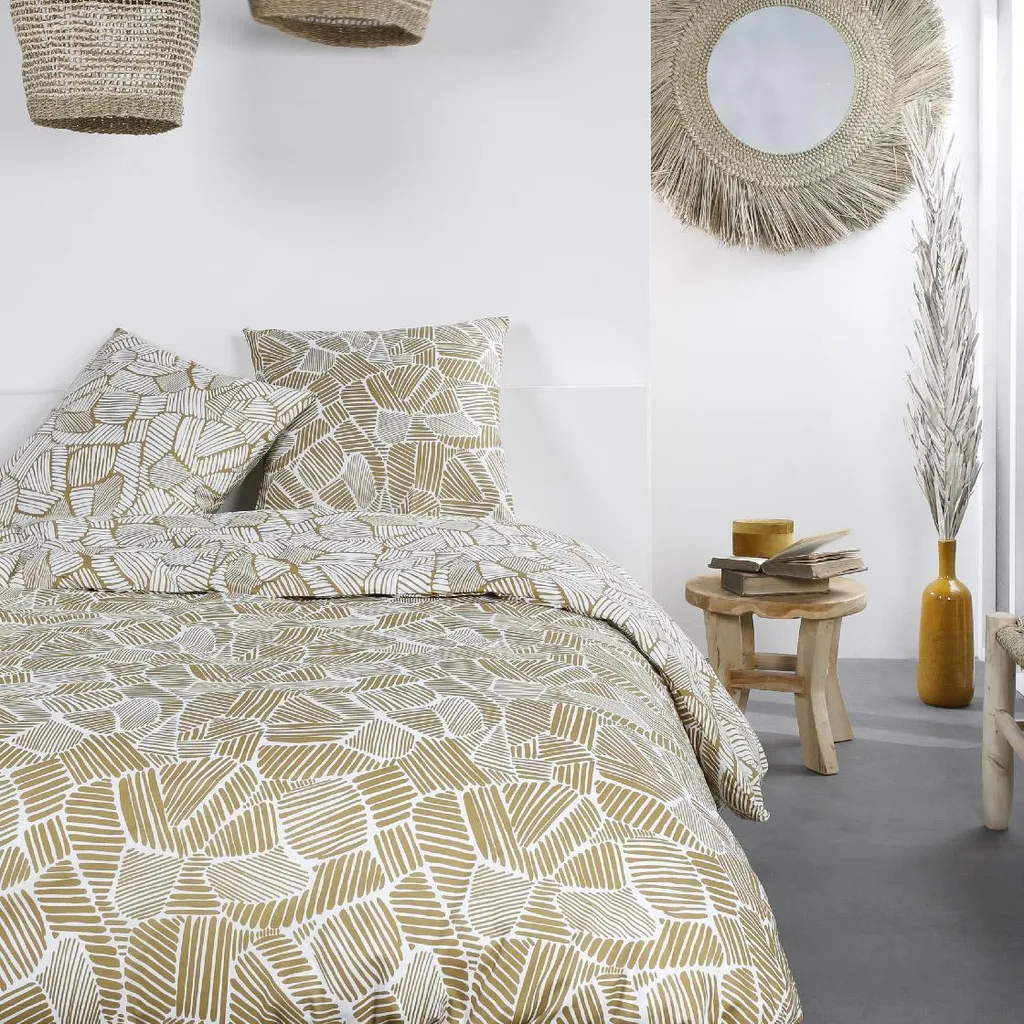 Linge de lit marron 260x240 cm en coton souple Today pour lit XL
