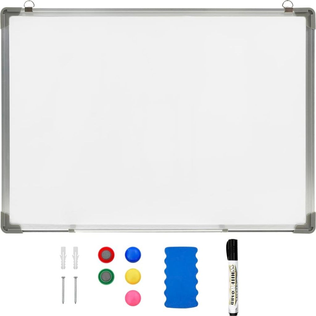 The Living Store Magnetisches Whiteboard Weiß 70 x 50 cm Stahl
