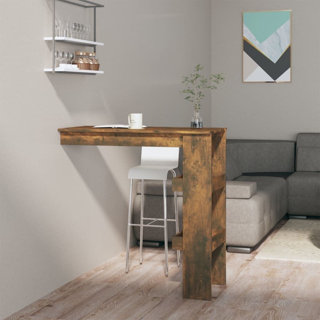 Maison Exclusive - Wand-Bartisch Räuchereiche 102x45x103,5 cm Holzwerkstoff