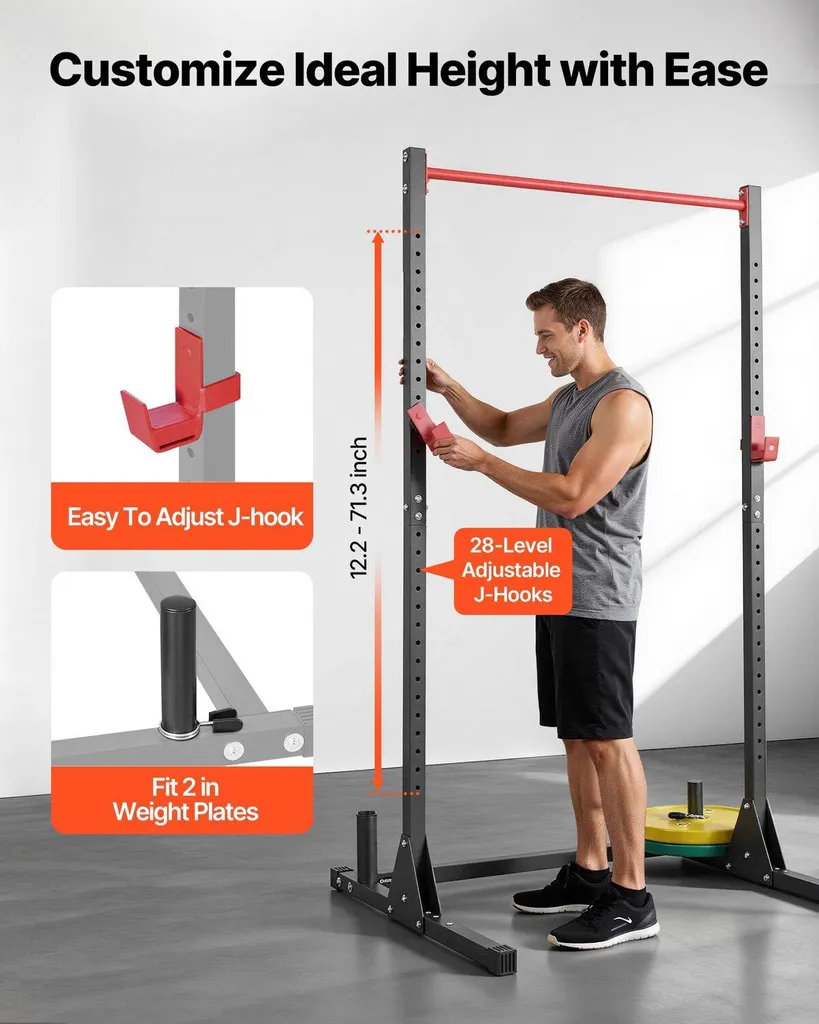 Power Cage de Sécurité pour Musculation en Solo sans Risque de Chute