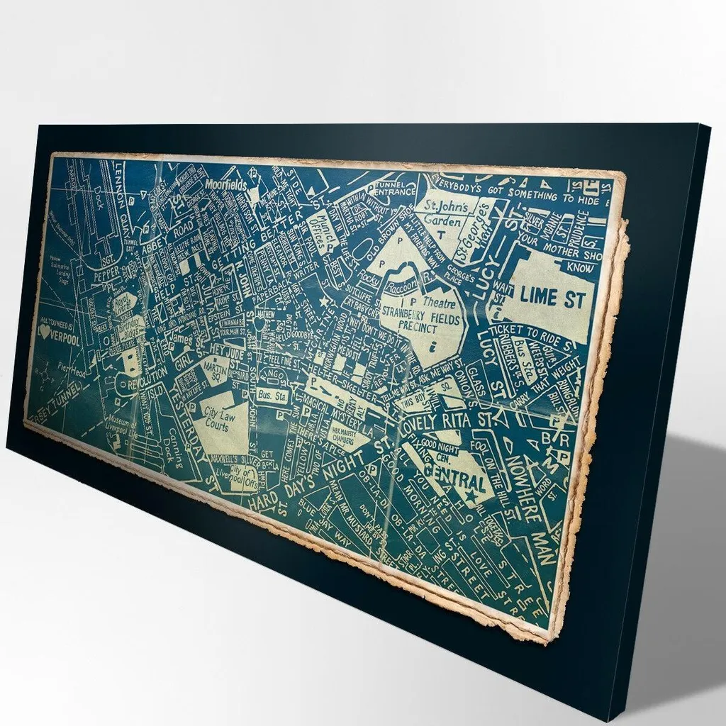 Idea Regalo Quadro Beatles 100x50 cm - Stampa Tela su Legno